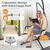 Hanging Chair Hammock Indoor Outdoor Swing Chair w/ Stand & Padded Seat