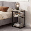 Sofa Side Table 3-Tier End Table Bedside Table with Metal Frame Nightstand