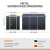 Garden Shed Steel Apex /Pent Tool Equipment Organize with Vents Door Anthracite
