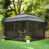 3 x 3(m) Pop Up Gazebo Tent with Netting, Height Adjustable, Grey