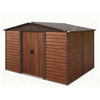 10X8ft Galvanized Metal Garden Shed Outdoor Tool Storage Shed With Base Brown