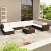 Outdoor Lounge Set 24 Pieces Poly Rattan Garden Sofa Seat Brown/Black