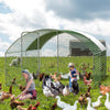 Large Metal Chicken Coop Chicken Run with Waterproof and Anti-UV Cover 3X4X2M