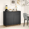 Sideboard Buffet Cabinet Wooden Coffee Bar Station Table w/Storage-Black
