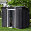 4x8 FT Flat Roof Steel Storage Shed, Pre-drilled Steel Panels, Outdoor Tool Shed