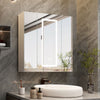 800mm Triple Door LED Bathroom Mirror Cabinet with Light Demister Wall Mounted