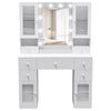 Dressing Table with 7 Drawers 4 Door & Charging Socket Makeup Desk Vanity Table