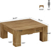 Square Coffee Table, 39-Inch Farmhouse Wooden Center Tea Table for Living Room