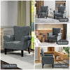 Upholstered Modern Accent Chair, Armchair with Wood Legs, Grey