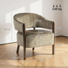 Accent Chair, Upholstered Armchair with Solid Wood Legs, Light Brown