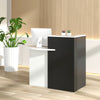 Office Reception Desk Front Counter Desk w/ Adjustable Shelf-White+Black