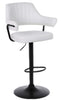 2 X PLUSH WHITE BAR STOOLS, GAS LIFT, BREAKFAST KITCHEN BAR PADDED ARMS & BACK