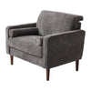 Modern Chenille Wingback Armchair Upholstered Accent Chair Single Sofa Wood Legs