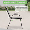 Stackable Garden Chairs Set of 4 Outdoor Patio Furniture Weather-Resistant Grey