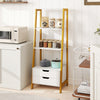 Home Office Versatile Bookcase Ladder Bookshelf-White