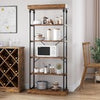 6 Tier Bookshelf Wood Bookcase Vintage Storage Display Rack Organizer