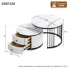 Nesting Coffee Tables Set of 2 Round Sofa Side Tables with Storage Living Room