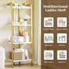 4 Tier Bookshelf, Gold Narrow Bookshelf Small Bookshelf With Open Display Shelf