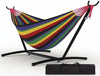 Double Hammock with Steel Stand, 350 lb Capacity, Portable In/Outdoor Carry Bag