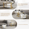 Set of 2 Nesting Coffee Tables Round Stacking Sofa Side Tables for Living Room