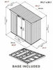 Metal Garden Shed 6 X 4, 8 X 4, 8 X 6, 10 X 8 Garden Storage WITH FREE BASE New