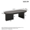 Oval Coffee Table MDF Black Sofa Side Table Minimalist Design for Living Room