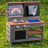 Garden Gear Children's Mud Kitchen Wooden Outdoor Play Kitchen Sink Oven