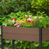 Elevated Raised Garden Bed with Storage Shelf Wood Look Planter Garden Pot Boxes