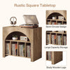 Modern Record Player Stand with Storage, 2-Tier Vinyl CD Media Storage Cabinet