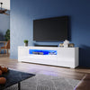 High Gloss TV Unit Cabinet Stand 180cm White Storage with LED Lights Sideboard