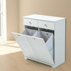 Laundry Cabinet Tilt-Out w/ 2 Laundry Bags Drawers Foldable Kitchen Trash White