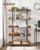 5-Tier Rustic Industrial Wooden Metal Frame Storage Rack Bookshelf Shelving Unit