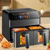 12L Dual Zone Digital Air Fryer Oven Cooker Oil Free Low Fat with 100 Tray Large
