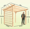 Wooden Garden Pergola Large Patio Gazebo Structure Plant Climb Trellis Arch Kit