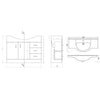 Bathroom Cabinet Vanity Unit Sink Basin Storage White Ceramic Bundle Furniture