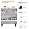 Shoe Storage Cabinet with 3/2 Flip Drawers for Hallway w/ Adjustable Shelves