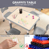 Kids Table and 4 Chairs Set, Height Adjustable Toddler Multi-Activity Art Table