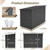 BIRCHTREE 4 x 8FT Bike Shed Metal Garden Shed Lockable Motorbike Bicycle Storage
