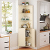172CM Tall Corner Modern Corner Storage Cabinet with Shelves and Fluted Doors
