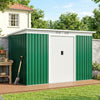 9 x 4FT Metal Garden Storage Shed w/ 2 Door, Dark Green