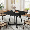 80cm Black Square Dining Table, Industrial Small Kitchen Table with Metal Base
