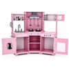 Kids Corner Wooden Playset Pretend Toddler Kitchens Cooking Toy Light
