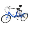 24 Inch Tricycle Adults Seniors Foldable 7 Speed 3 Wheels Bicycle with Basket UK