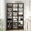Narrow Bookshelf Bookcase 6 Tier Storage Rack Corner Display Shelf Metal Frame