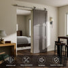 6.6FT/201cm Stainless Steel Sliding Barn Wood Door Hardware Closet Track Roll...