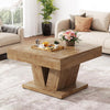 31.5" Square Coffee Table, Modern Wood Center Cocktail Tea Table for Living Room
