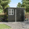 9 x 6ft Large Metal Shed Outdoor Garden Tools Storage House with 2 Door & Window