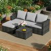 Rattan Garden Furniture Set Corner Sofa Glass Table Patio Outdoor Patio Wicker