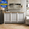 Radiator Cover White Modern Vertical Slat Shelves MDF Cabinet Shelf Large