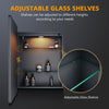 Bathroom Mirror Cabinet with Shaver Socket Demister 3 LED Lights Black Cupboard
